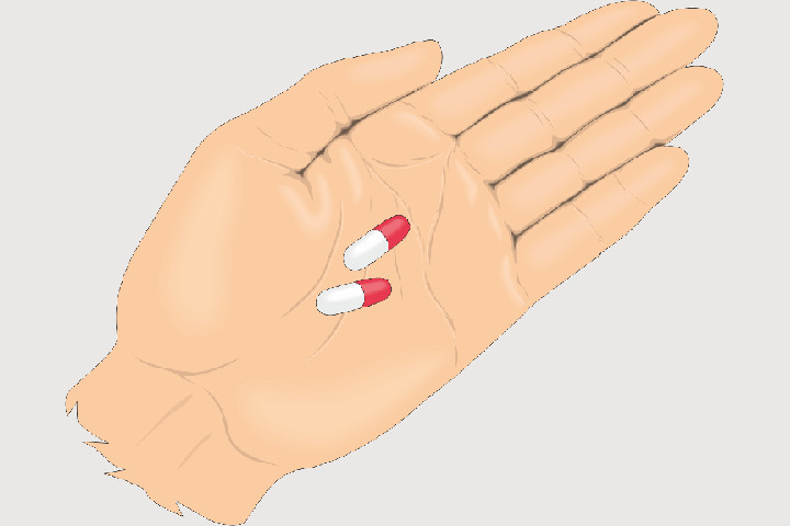 Leki powodujące tycie -ręka z tabletką